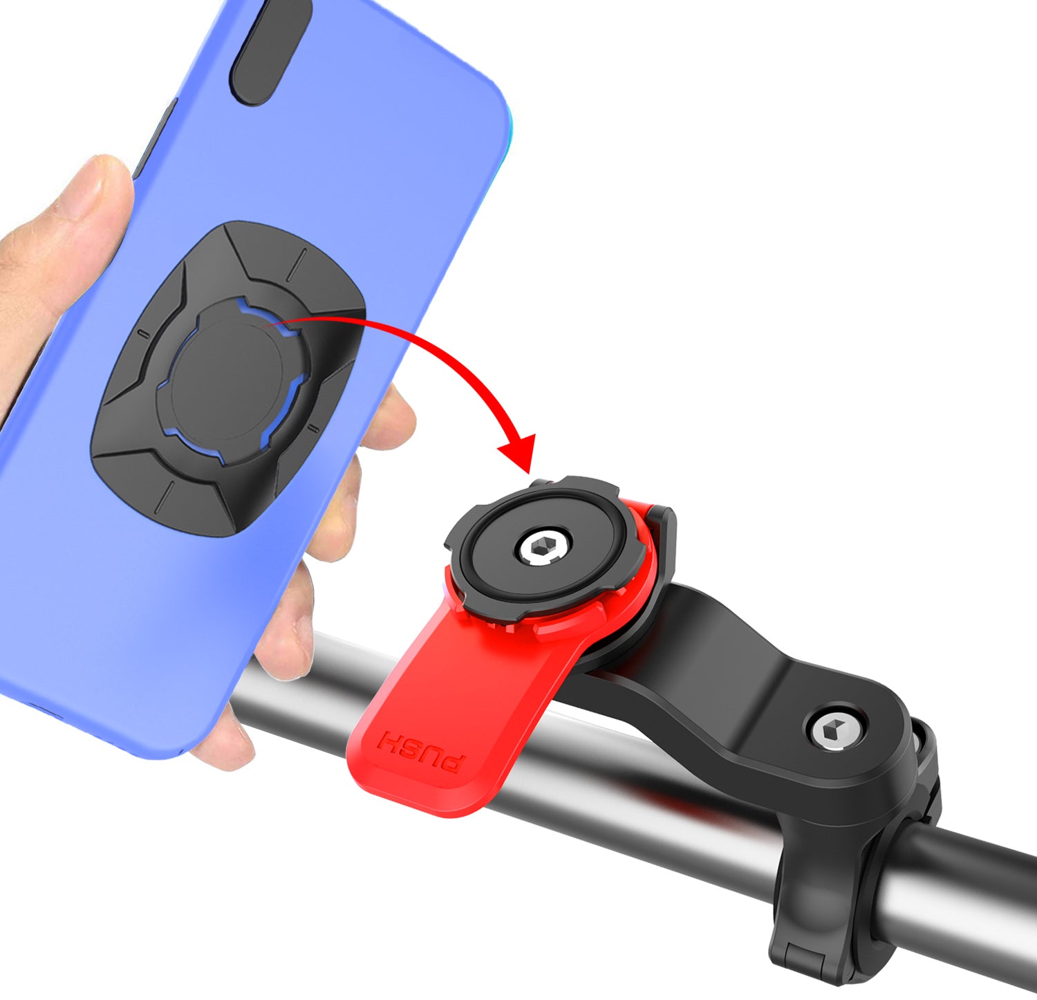 HL-143A Bicycle Anti-shake Mobile Phone Holder Motorcycle Bike Mount Stand Bracket for 4.7-7.2 inch Smartphone