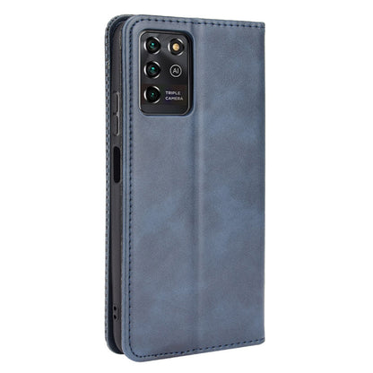 Retro Textured Surface Magnetic Automatic Closing Anti-Drop Wallet Stand Phone Leather Case Cover for ZTE Blade V30 Vita/V2022