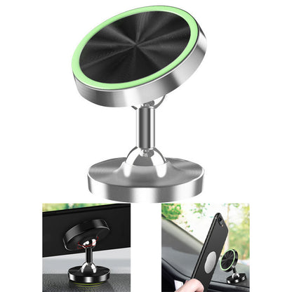 DW-55 Luminous Magnetic Car Dashboard Phone Holder 360 Degrees Rotating Metal Cell Phone Stand Bracket