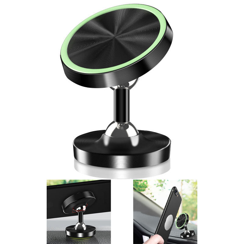 DW-55 Luminous Magnetic Car Dashboard Phone Holder 360 Degrees Rotating Metal Cell Phone Stand Bracket