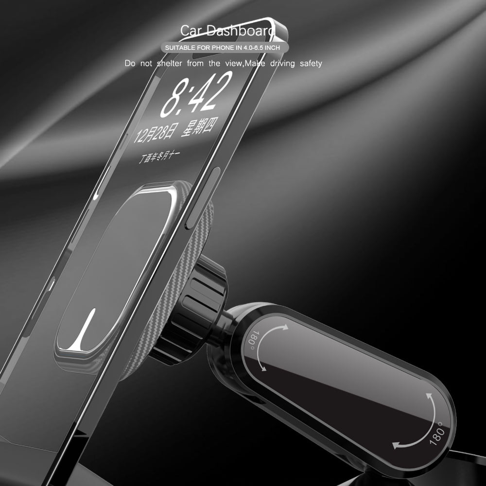 212-C Multi-function Universal Vehicle Dashboard Phone Clamp Holder 360-degree Rotating Magnetic Cell Phone Mount Stand with Phone Number Sticker