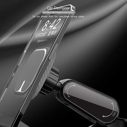 212-C Multi-function Universal Vehicle Dashboard Phone Clamp Holder 360-degree Rotating Magnetic Cell Phone Mount Stand with Phone Number Sticker