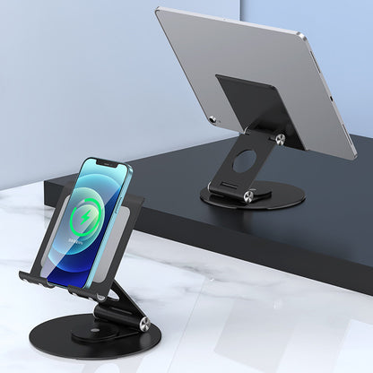 T6 Universal Aluminum Alloy Foldable Tablet Mobile Phone Holder Adjustable Desktop Tablet Bracket Stand