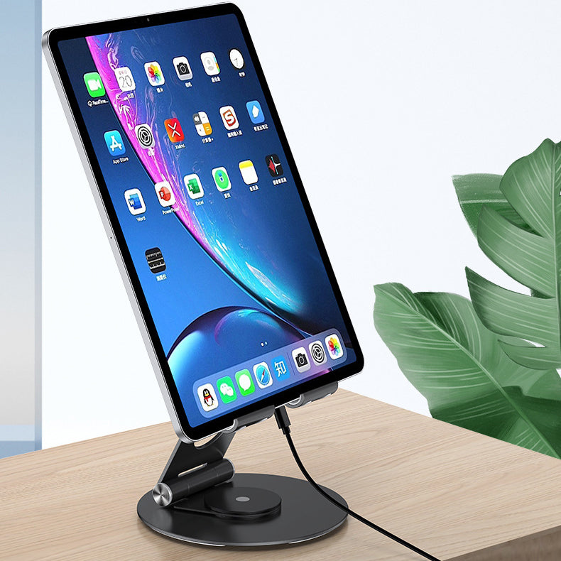 T6 Universal Aluminum Alloy Foldable Tablet Mobile Phone Holder Adjustable Desktop Tablet Bracket Stand