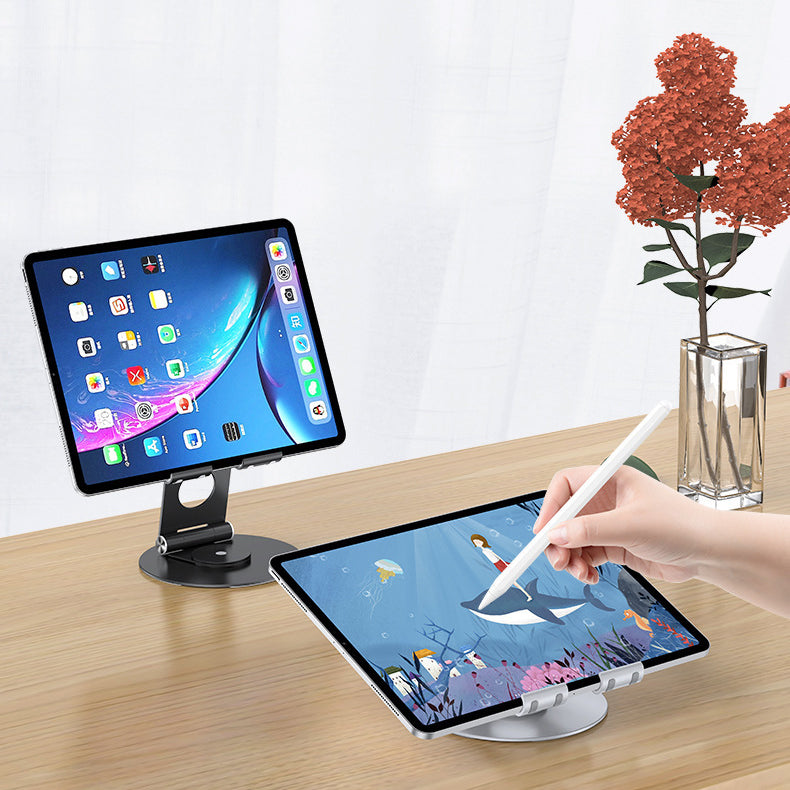 T6 Universal Aluminum Alloy Foldable Tablet Mobile Phone Holder Adjustable Desktop Tablet Bracket Stand