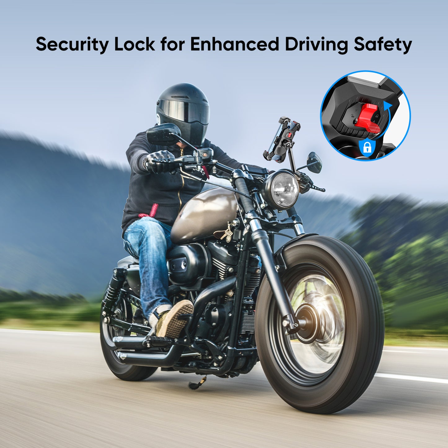 JOYROOM JR-ZS288 Motorcycle Rearview Mirror Mount for 4.7-7 Inch Mobile Phone Holder Bracket