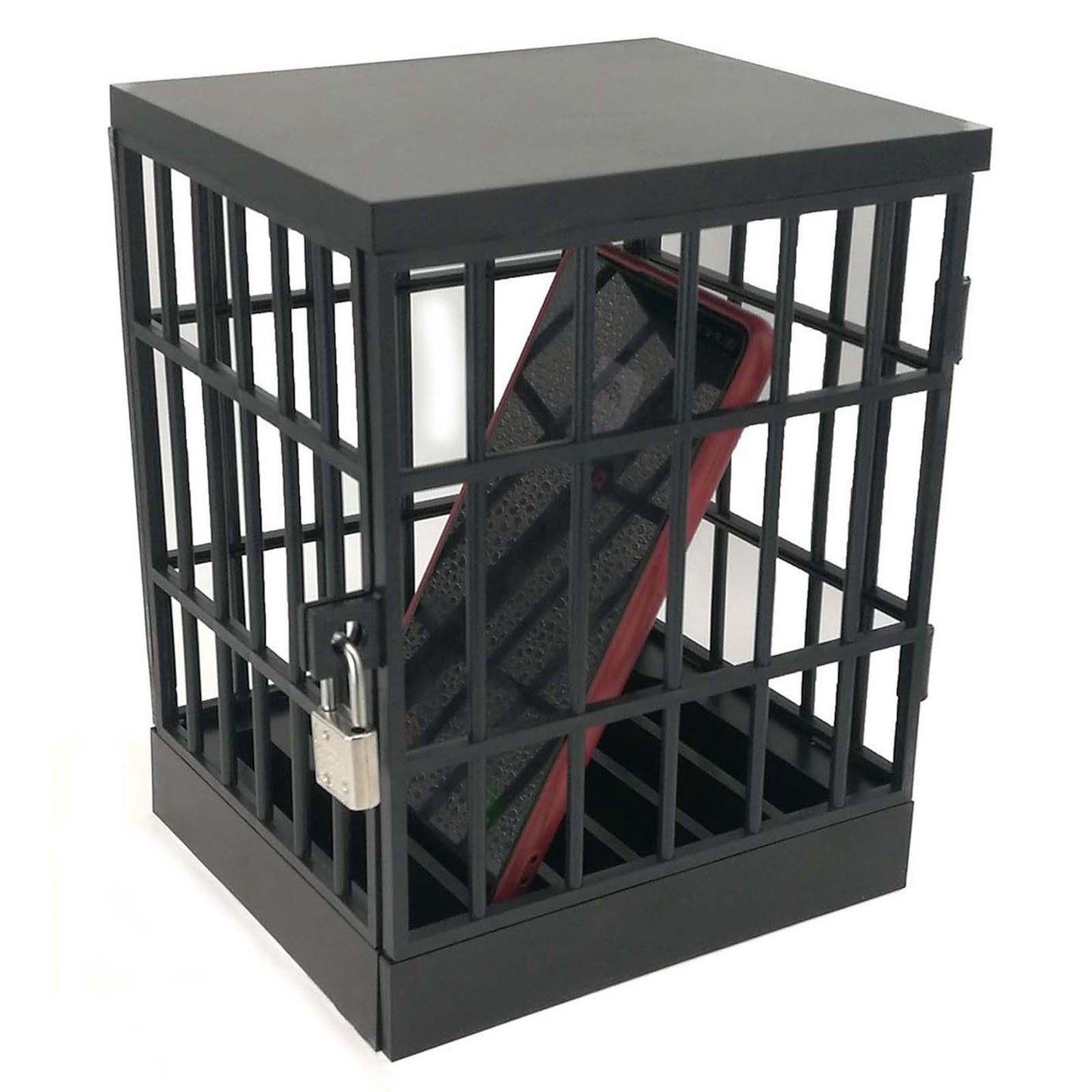 Jail for Cell Phones Creative Mobile Phone Prison Cell Phones Storage Cage Lock Up Safe Smartphone Stand Holder for Classroom Home Office Party