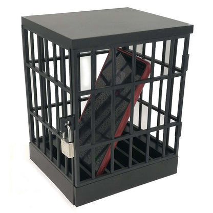 Jail for Cell Phones Creative Mobile Phone Prison Cell Phones Storage Cage Lock Up Safe Smartphone Stand Holder for Classroom Home Office Party