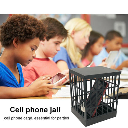 Jail for Cell Phones Creative Mobile Phone Prison Cell Phones Storage Cage Lock Up Safe Smartphone Stand Holder for Classroom Home Office Party