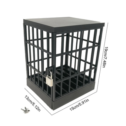 Jail for Cell Phones Creative Mobile Phone Prison Cell Phones Storage Cage Lock Up Safe Smartphone Stand Holder for Classroom Home Office Party