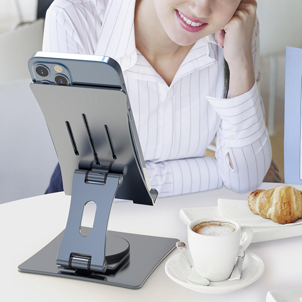 T630S Cell Phone Stand Holder Adjustable Hard Aluminum Alloy Desktop Phone Desk Mount Holder (Size: S)