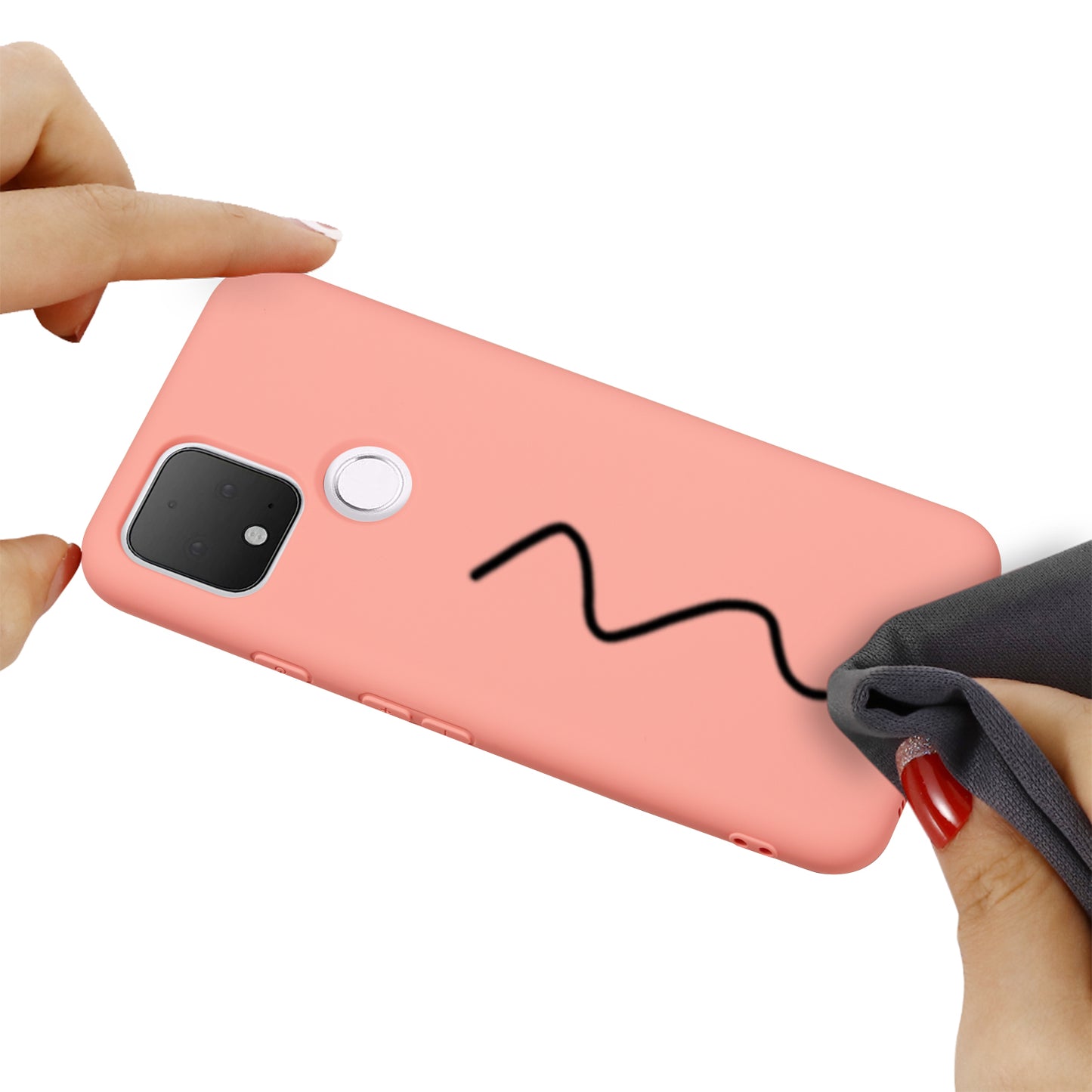 For Google Pixel 4a 5G/Pixel 5XL Shockproof Anti-scratch Anti-dust Liquid Silicone Phone Cover Phone Case
