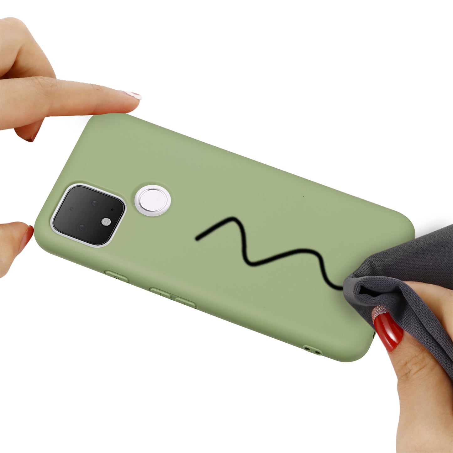 For Google Pixel 4a 5G/Pixel 5XL Shockproof Anti-scratch Anti-dust Liquid Silicone Phone Cover Phone Case