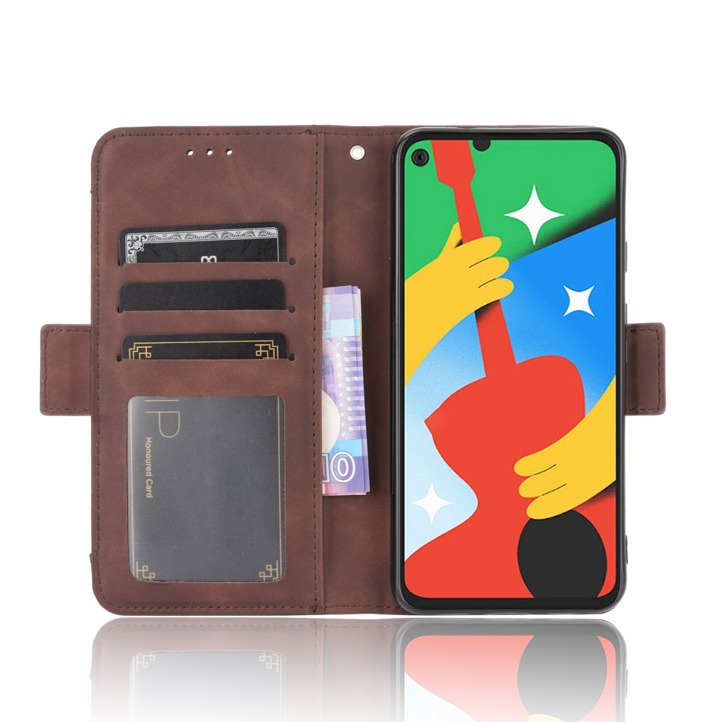 Multi-slot Leather Case Wallet Stand Cover Protector for Google Pixel 4a 5G