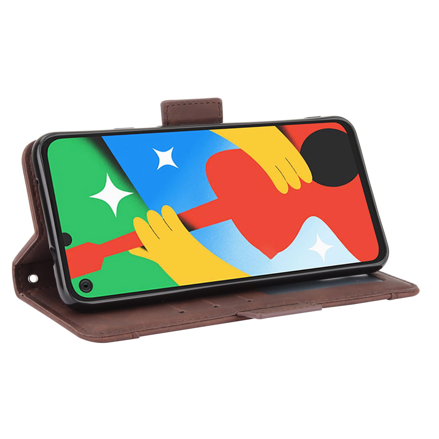 Multi-slot Leather Case Wallet Stand Cover Protector for Google Pixel 4a 5G