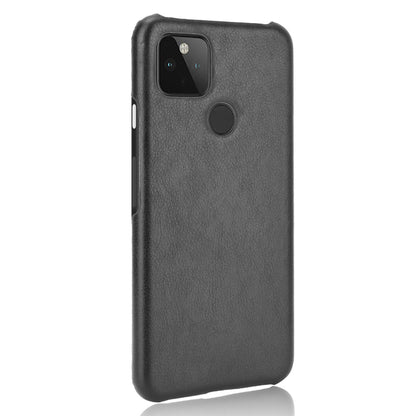 Litchi Skin Leather Coated PC Unique Design Shell for Google Pixel 5