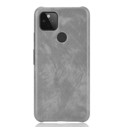 Litchi Skin Leather Coated PC Unique Design Shell for Google Pixel 5