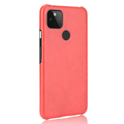 Litchi Skin Leather Coated PC Unique Design Shell for Google Pixel 5