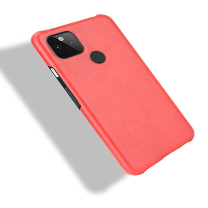 Litchi Skin Leather Coated PC Unique Design Shell for Google Pixel 5