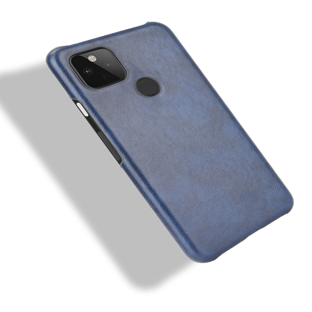 Litchi Skin Leather Coated PC Unique Design Shell for Google Pixel 5