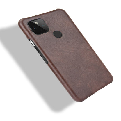 Litchi Skin Leather Coated PC Unique Design Shell for Google Pixel 5