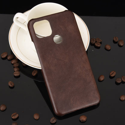 Litchi Skin Leather Coated PC Unique Design Shell for Google Pixel 5