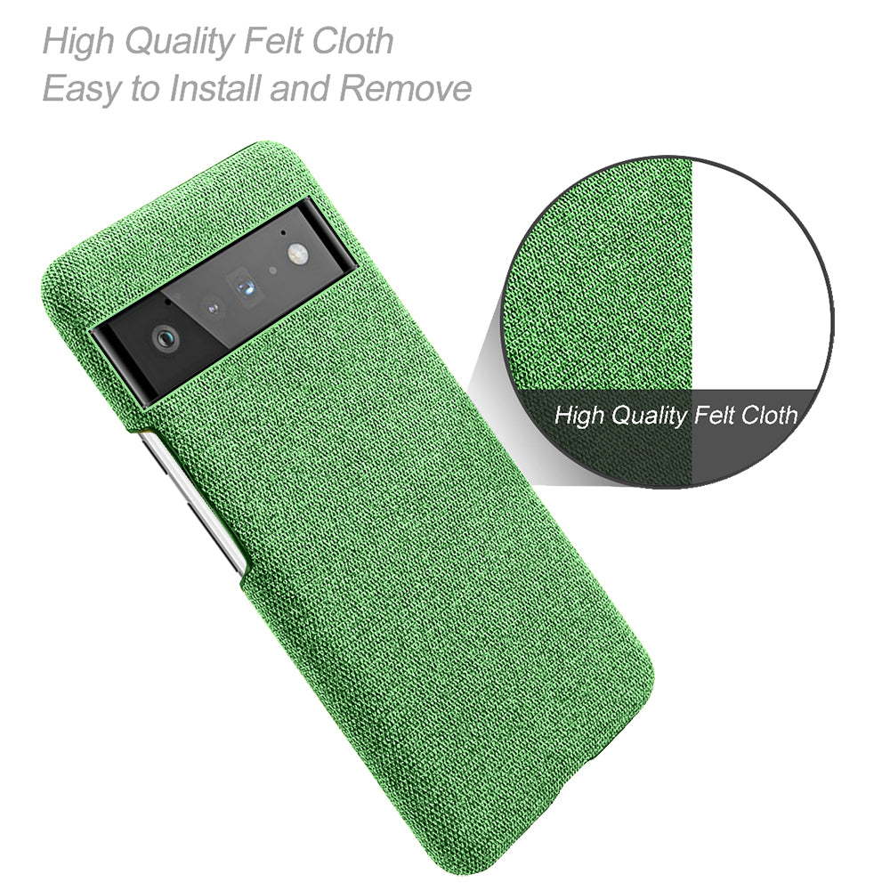 For Google Pixel 6 Pro Cloth Coated Hard PC Shockproof Non-Slip Phone Case Anti-Fingerprints Cover