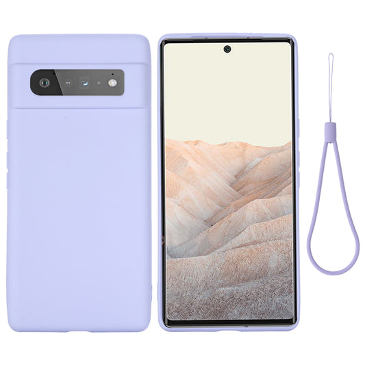 Silky-Soft Touch Liquid Silicone Full Body Protection Shockproof Cover Case with Strap for Google Pixel 6 Pro