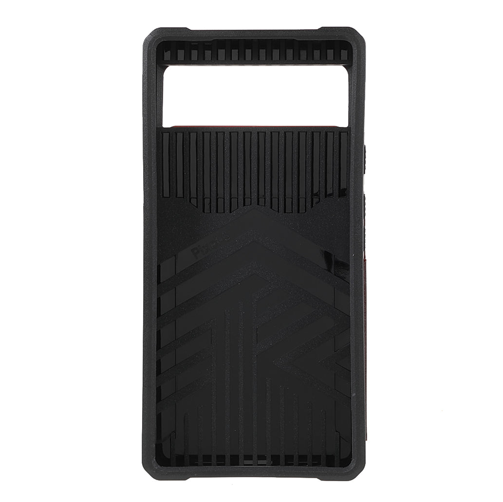 Ring Kickstand Hard PC + TPU 2-in-1 Shockproof Protective Case with Slide Camera Cover and Card Holder for Google Pixel 6