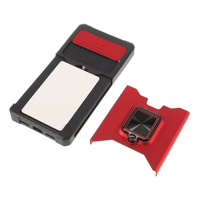 Ring Kickstand Hard PC + TPU 2-in-1 Shockproof Protective Case with Slide Camera Cover and Card Holder for Google Pixel 6