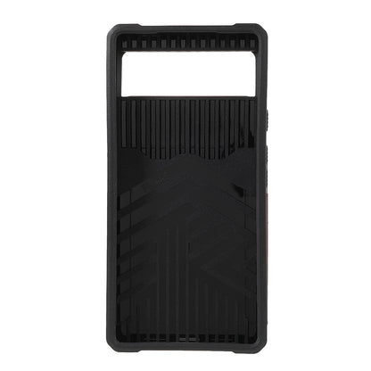 Ring Kickstand Hard PC + TPU 2-in-1 Shockproof Protective Case with Slide Camera Cover and Card Holder for Google Pixel 6