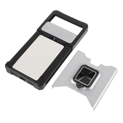 Ring Kickstand Hard PC + TPU 2-in-1 Shockproof Protective Case with Slide Camera Cover and Card Holder for Google Pixel 6