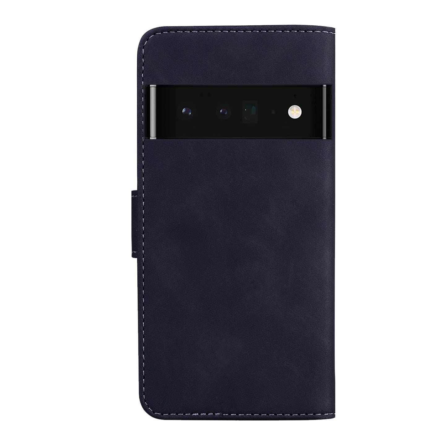 Solid Color Phone Cover Scratch-resistant Premium PU Leather Wallet Design Flip Case with Stand for Google Pixel 6 Pro
