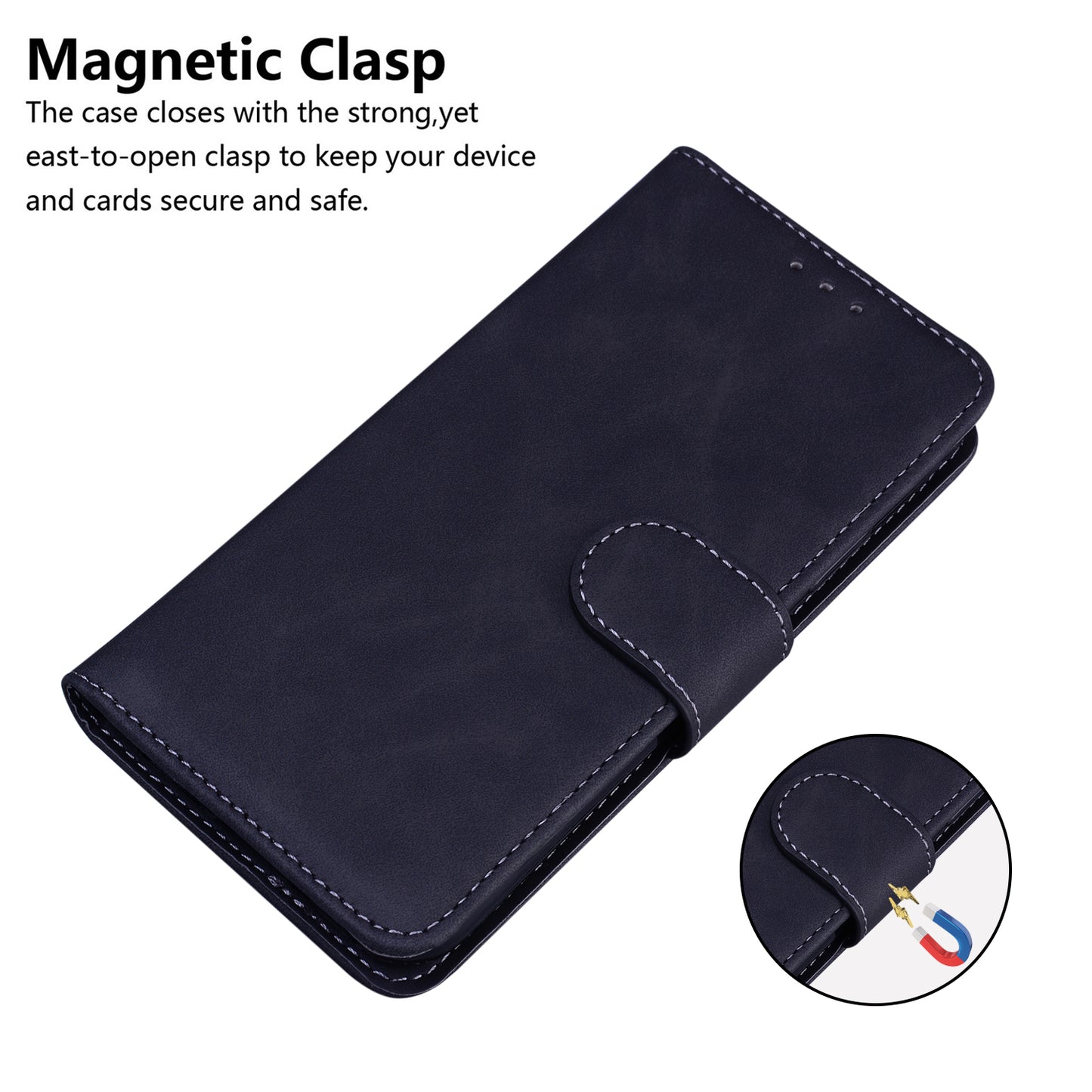 Solid Color Phone Cover Scratch-resistant Premium PU Leather Wallet Design Flip Case with Stand for Google Pixel 6 Pro
