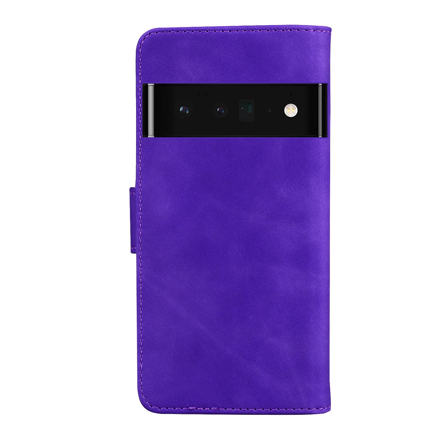 Solid Color Phone Cover Scratch-resistant Premium PU Leather Wallet Design Flip Case with Stand for Google Pixel 6 Pro