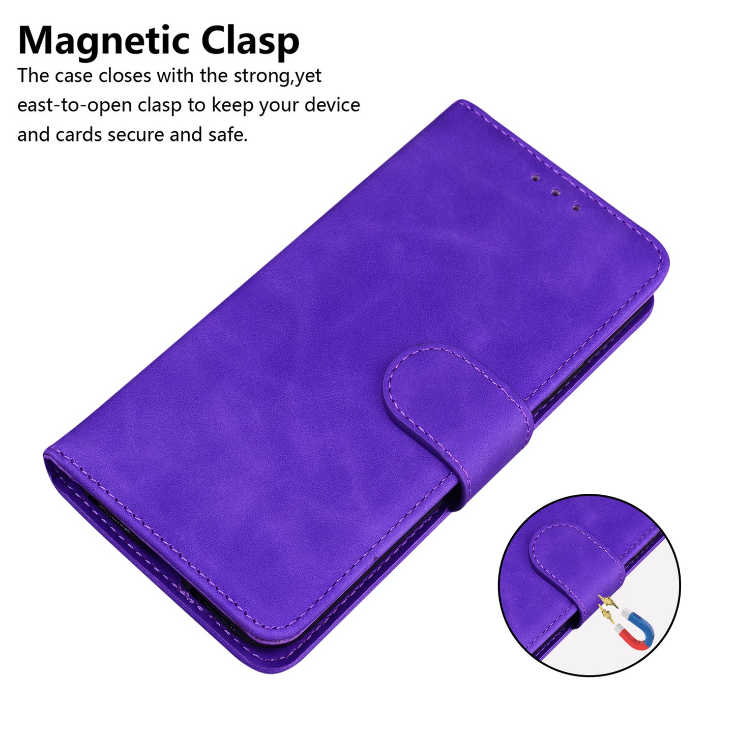 Solid Color Phone Cover Scratch-resistant Premium PU Leather Wallet Design Flip Case with Stand for Google Pixel 6 Pro