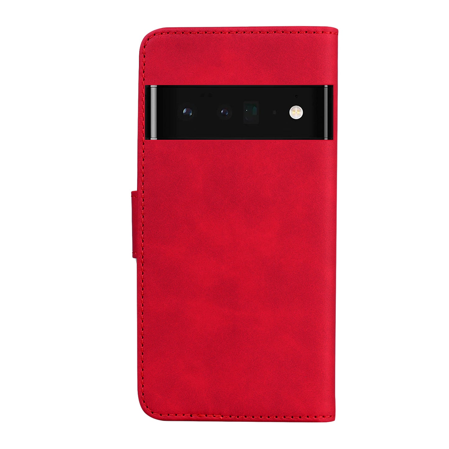 Solid Color Phone Cover Scratch-resistant Premium PU Leather Wallet Design Flip Case with Stand for Google Pixel 6 Pro