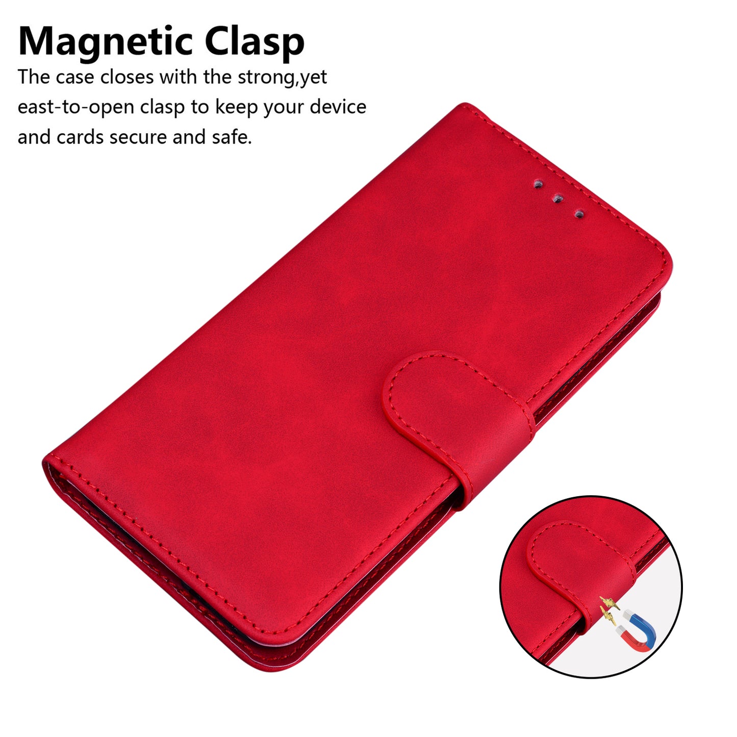 Solid Color Phone Cover Scratch-resistant Premium PU Leather Wallet Design Flip Case with Stand for Google Pixel 6 Pro