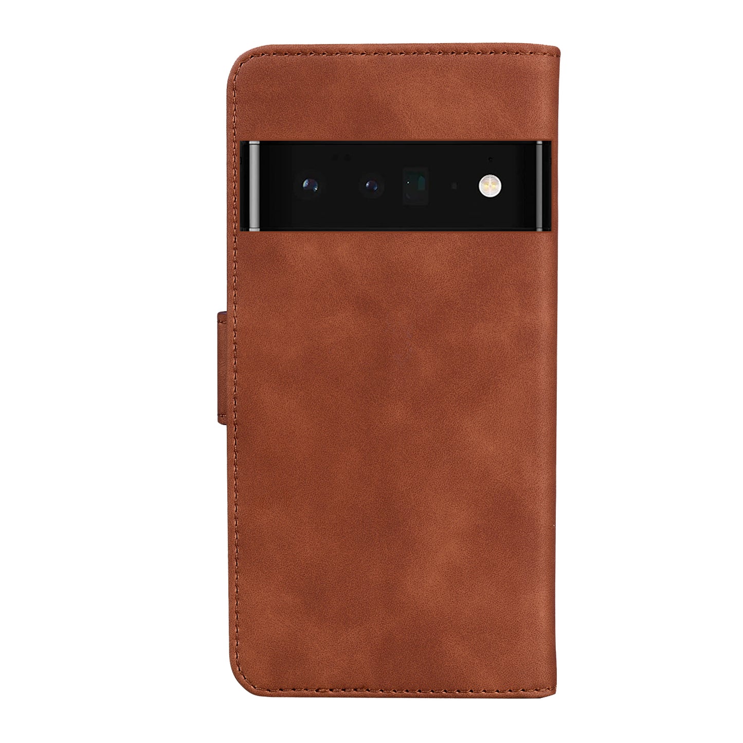 Solid Color Phone Cover Scratch-resistant Premium PU Leather Wallet Design Flip Case with Stand for Google Pixel 6 Pro