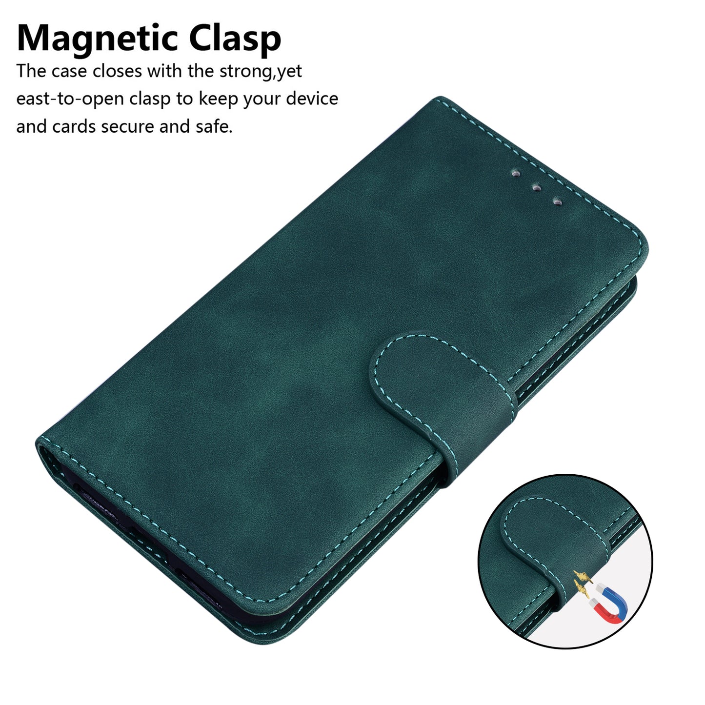 Solid Color Phone Cover Scratch-resistant Premium PU Leather Wallet Design Flip Case with Stand for Google Pixel 6 Pro
