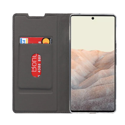 PU Leather Card Holder Design Light Slim Protective Phone Case with Stand for Google Pixel 6 Pro