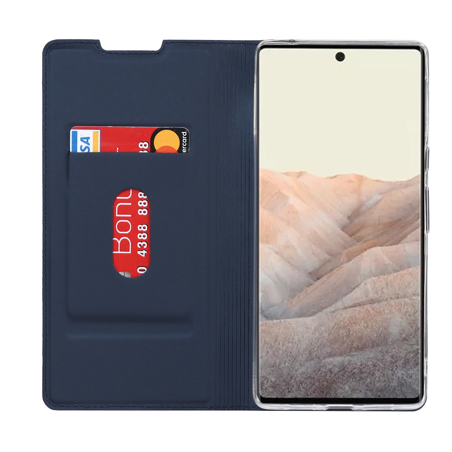 PU Leather Card Holder Design Light Slim Protective Phone Case with Stand for Google Pixel 6 Pro