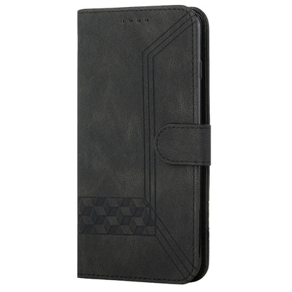 YX 0010  Leather Protective Case Compatible for Google Pixel 6 Supporting Stand Wallet Feature Shockproof Rhombus and Lines Imprinting Skin-touch Feel Phone Shell