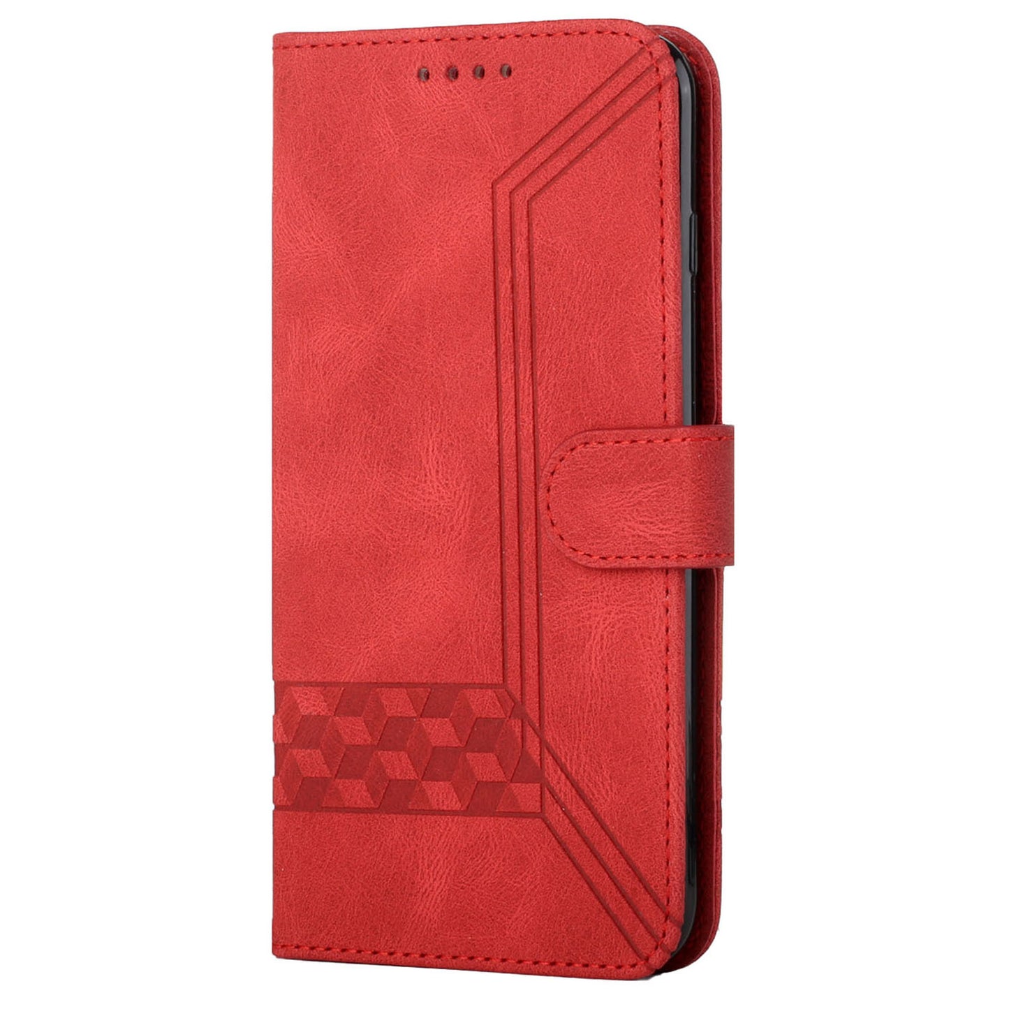 YX 0010  Leather Protective Case Compatible for Google Pixel 6 Supporting Stand Wallet Feature Shockproof Rhombus and Lines Imprinting Skin-touch Feel Phone Shell