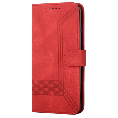 YX 0010  Leather Protective Case Compatible for Google Pixel 6 Supporting Stand Wallet Feature Shockproof Rhombus and Lines Imprinting Skin-touch Feel Phone Shell