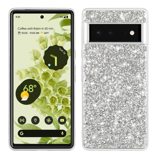 Glitter Sequins Electroplating Frame Soft TPU + Hard PC Well-protected Phone Case Cover for Google Pixel 6