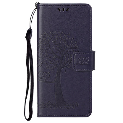 Scratch-proof PU Leather Protective Cover Imprinted Owl Pattern Phone Case with Stand Wallet for Google Pixel 6a