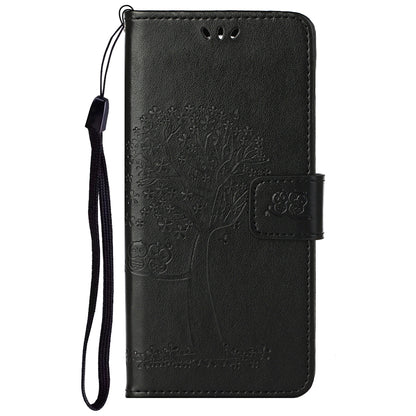 Scratch-proof PU Leather Protective Cover Imprinted Owl Pattern Phone Case with Stand Wallet for Google Pixel 6a