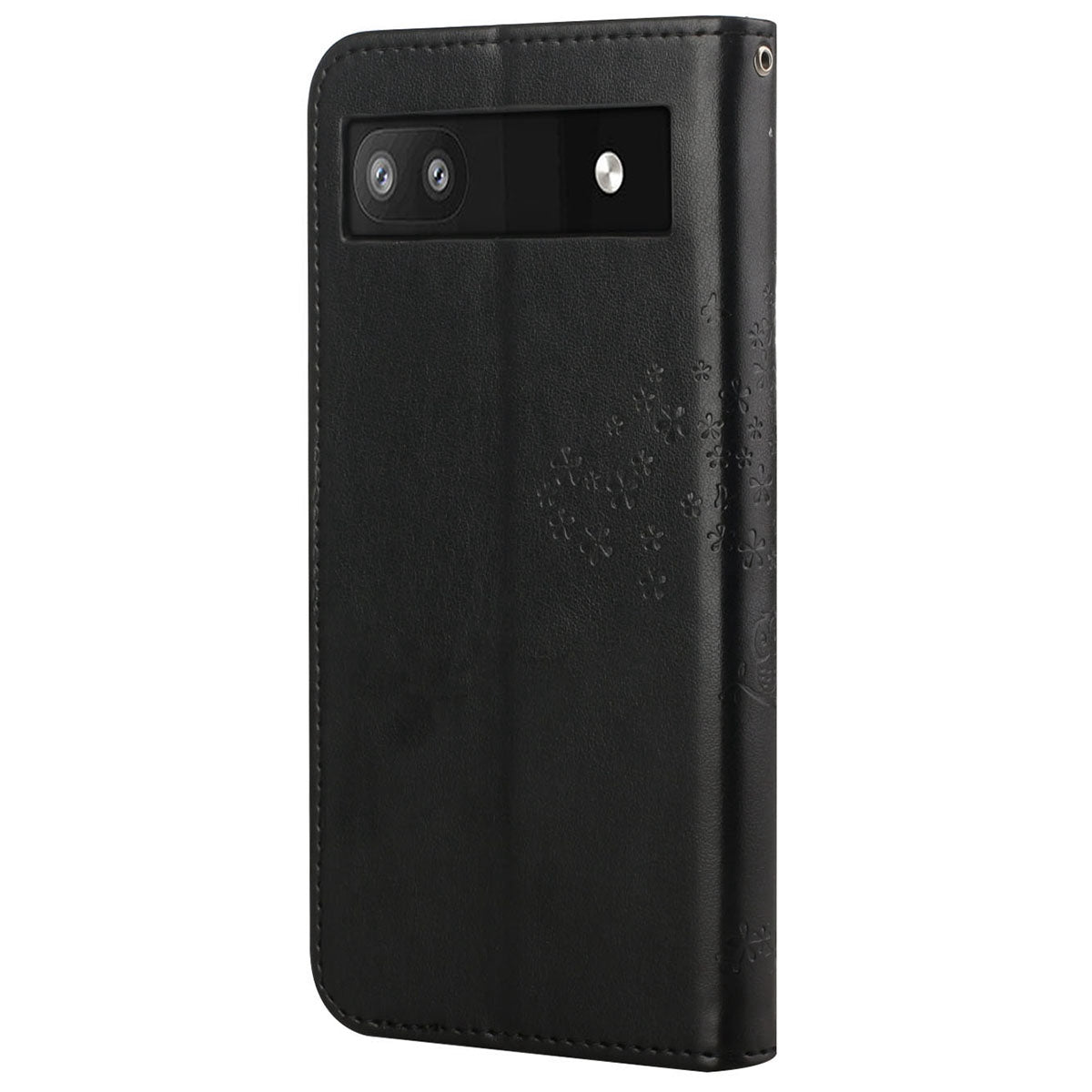 Scratch-proof PU Leather Protective Cover Imprinted Owl Pattern Phone Case with Stand Wallet for Google Pixel 6a