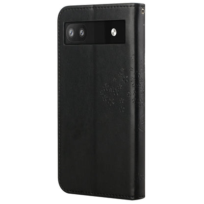Scratch-proof PU Leather Protective Cover Imprinted Owl Pattern Phone Case with Stand Wallet for Google Pixel 6a